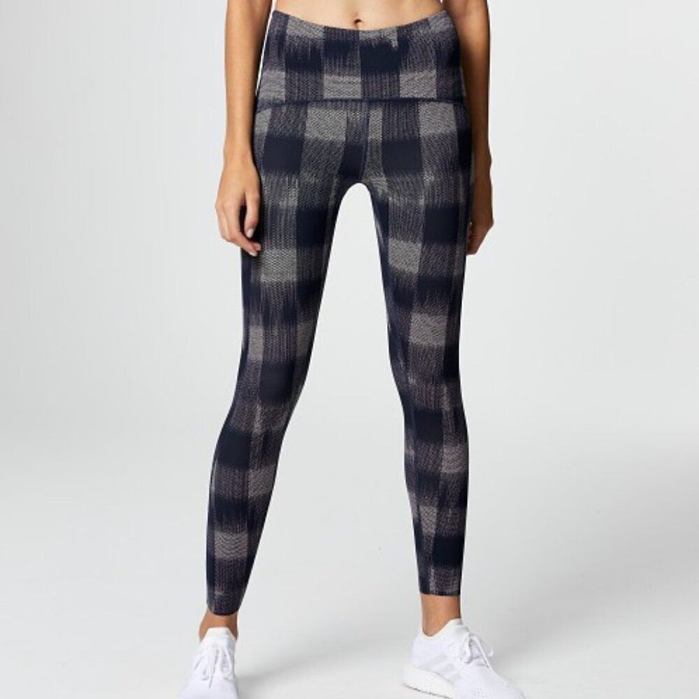 Varley Anthropologie Meadow Fragment Check Leggings Tights Small